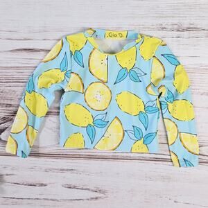 Shein Lemon Print Long Sleeve Rashguard sz 5T